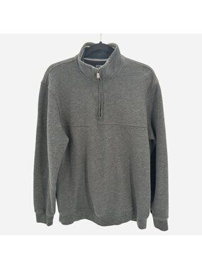 Arrow Mens Gray 1/4 Zip Pullover Sweatshirt Medium Cotton Blend Made In Kenya
